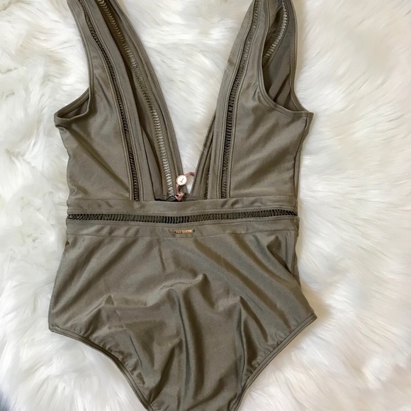 Sold Baker Deep V Swimsuit Khaki - Picture 4 of 7